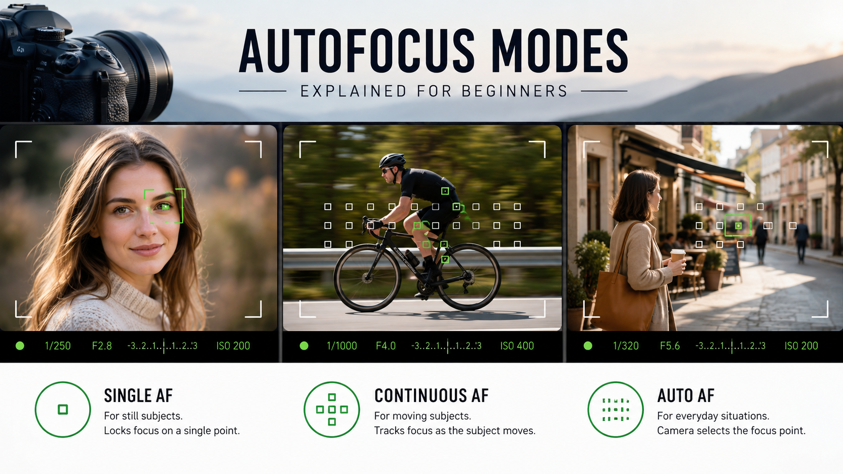Autofocus Modes Explained for Beginners: AF-S, AF-C, One Shot & AI Servo