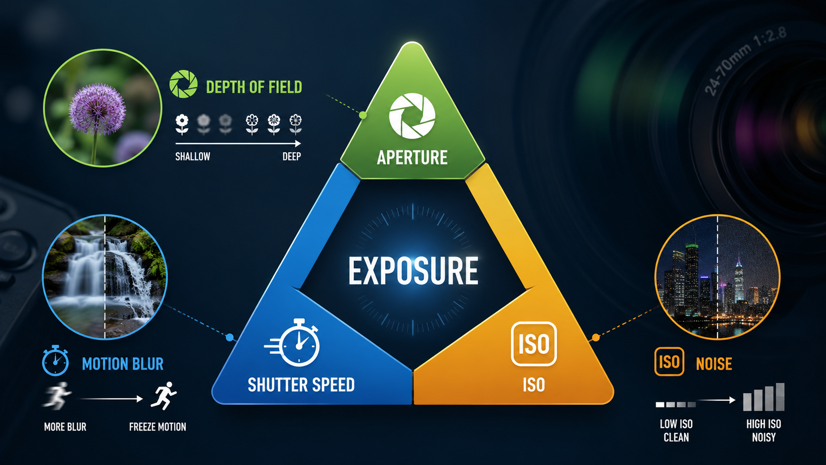 Exposure Triangle Explained: Aperture, Shutter Speed & ISO for Beginners